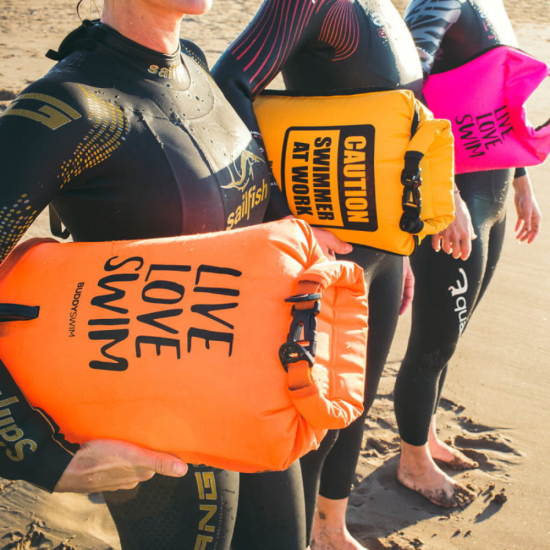 BuddySwim Bojka pływacka asekuracyjna 20l Orange + czepek