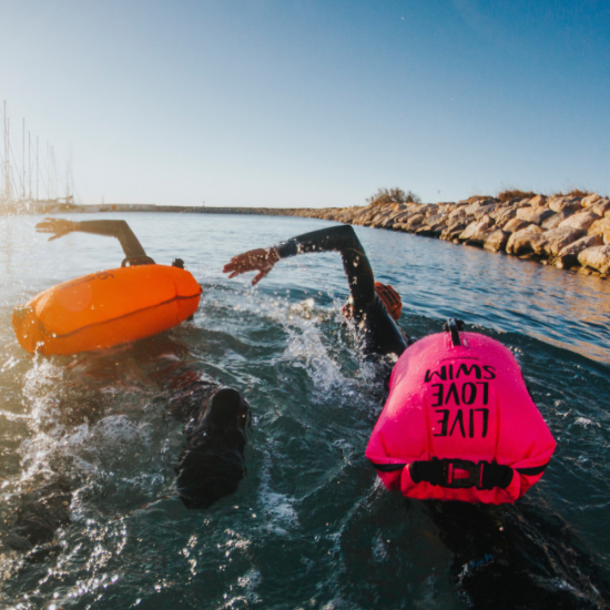 BuddySwim Bojka pływacka asekuracyjna 20l Pink + czepek