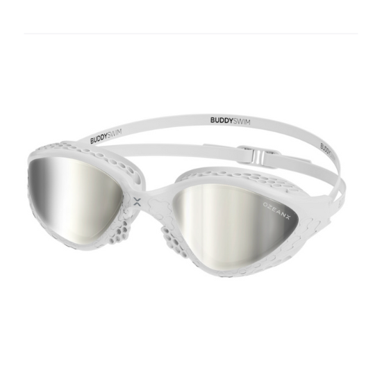 BuddySwim Okulary Do Pływania Open Water OzeanX White/Silver Mirror