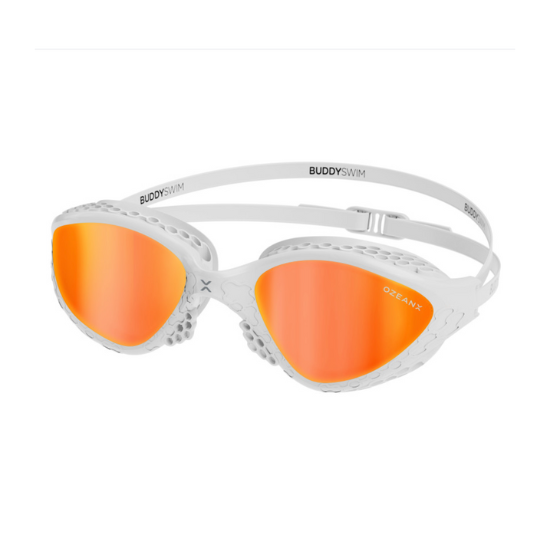 BuddySwim Okulary Do Pływania Open Water OzeanX White/Orange Mirror