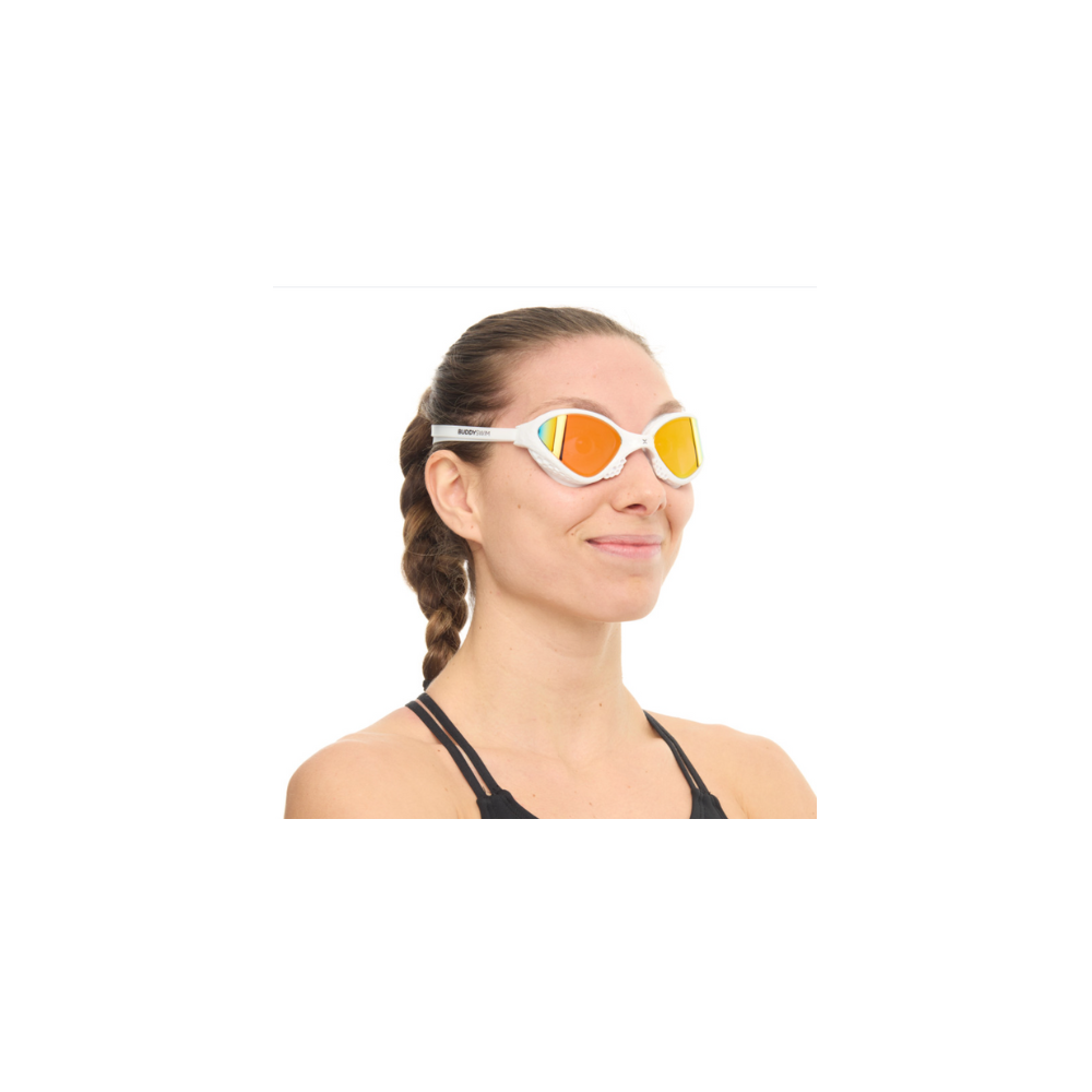 BuddySwim Okulary Do Pływania Open Water OzeanX White/Orange Mirror