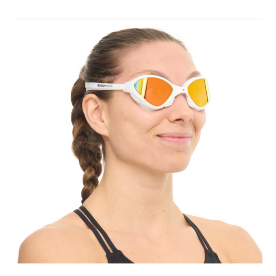 BuddySwim Okulary Do Pływania Open Water OzeanX White/Orange Mirror