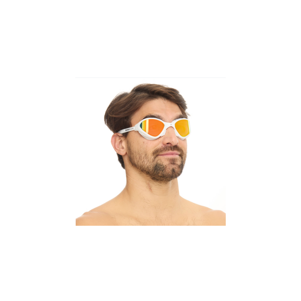 BuddySwim Okulary Do Pływania Open Water OzeanX White/Orange Mirror