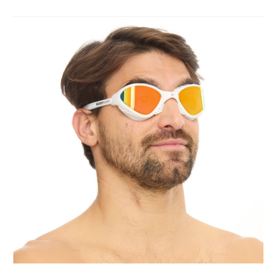 BuddySwim Okulary Do Pływania Open Water OzeanX White/Orange Mirror