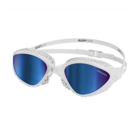 BuddySwim Okulary Do Pływania Open Water OzeanX White/Blue Mirror