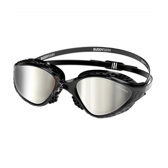 BuddySwim Okulary Do Pływania Open Water OzeanX Black/Silver Mirror