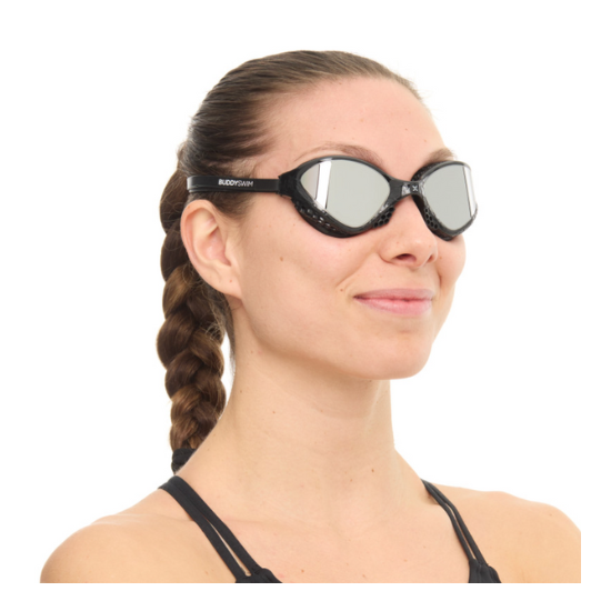 BuddySwim Okulary Do Pływania Open Water OzeanX Black/Silver Mirror