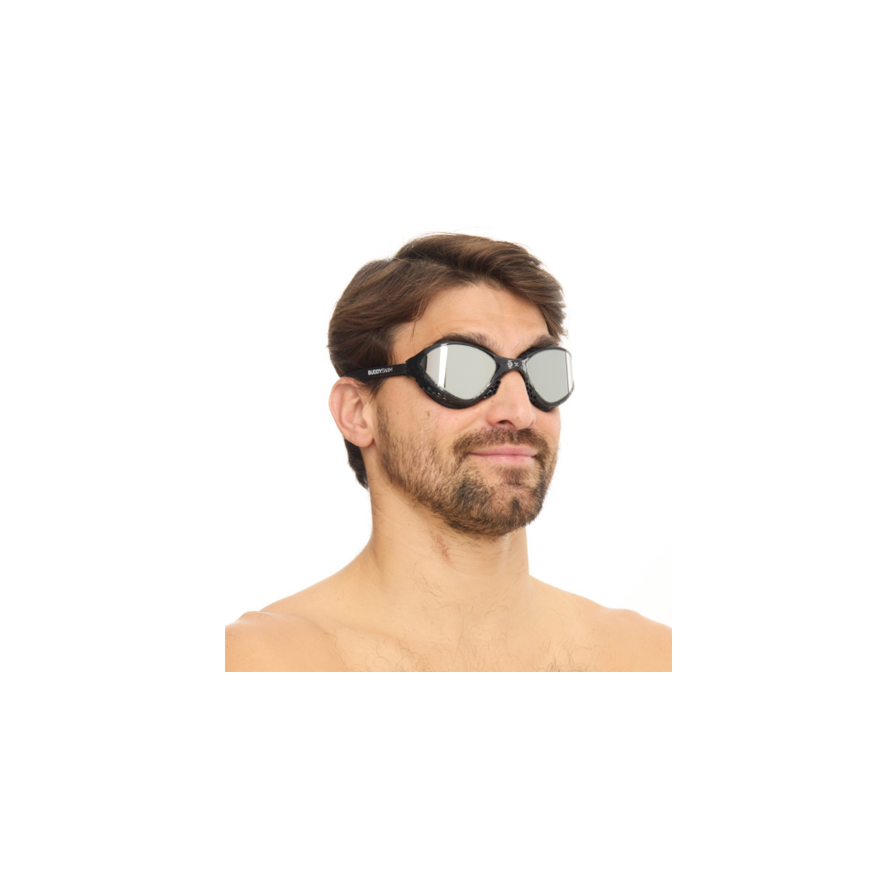 BuddySwim Okulary Do Pływania Open Water OzeanX Black/Silver Mirror