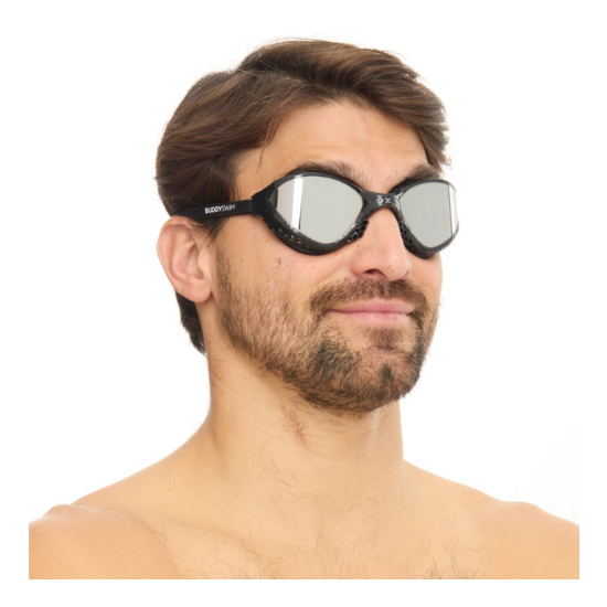 BuddySwim Okulary Do Pływania Open Water OzeanX Black/Silver Mirror