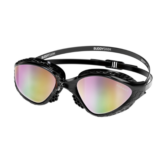 BuddySwim Okulary Do Pływania Open Water OzeanX Black/Iridium Mirror