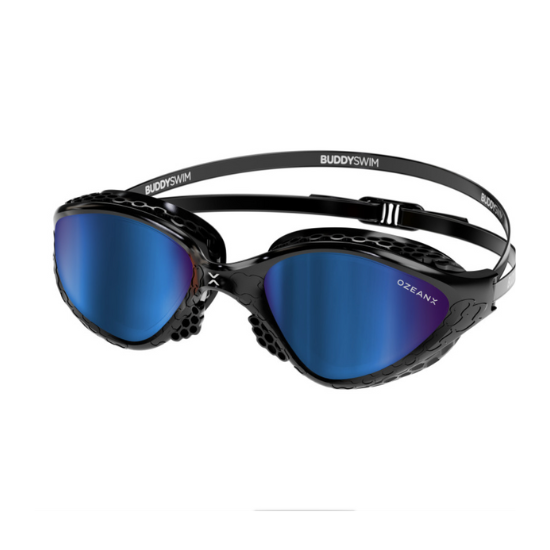 BuddySwim Okulary Do Pływania Open Water OzeanX Black/Blue Mirror