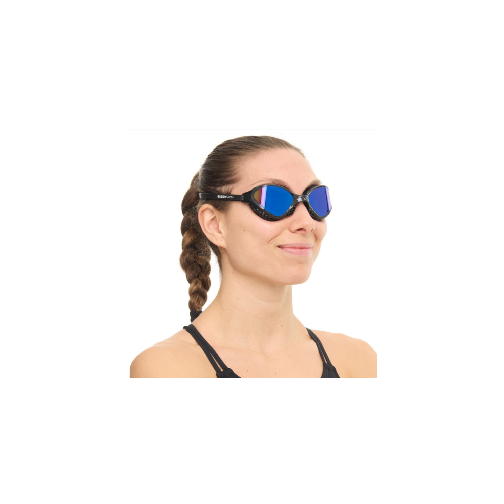 BuddySwim Okulary Do Pływania Open Water OzeanX Black/Blue Mirror