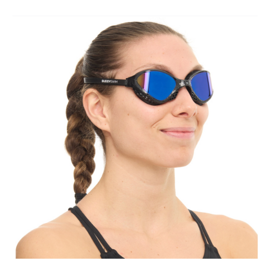 BuddySwim Okulary Do Pływania Open Water OzeanX Black/Blue Mirror