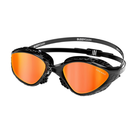 BuddySwim Okulary Do Pływania Open Water OzeanX Black/Orange Mirror