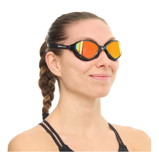 BuddySwim Okulary Do Pływania Open Water OzeanX Black/Orange Mirror