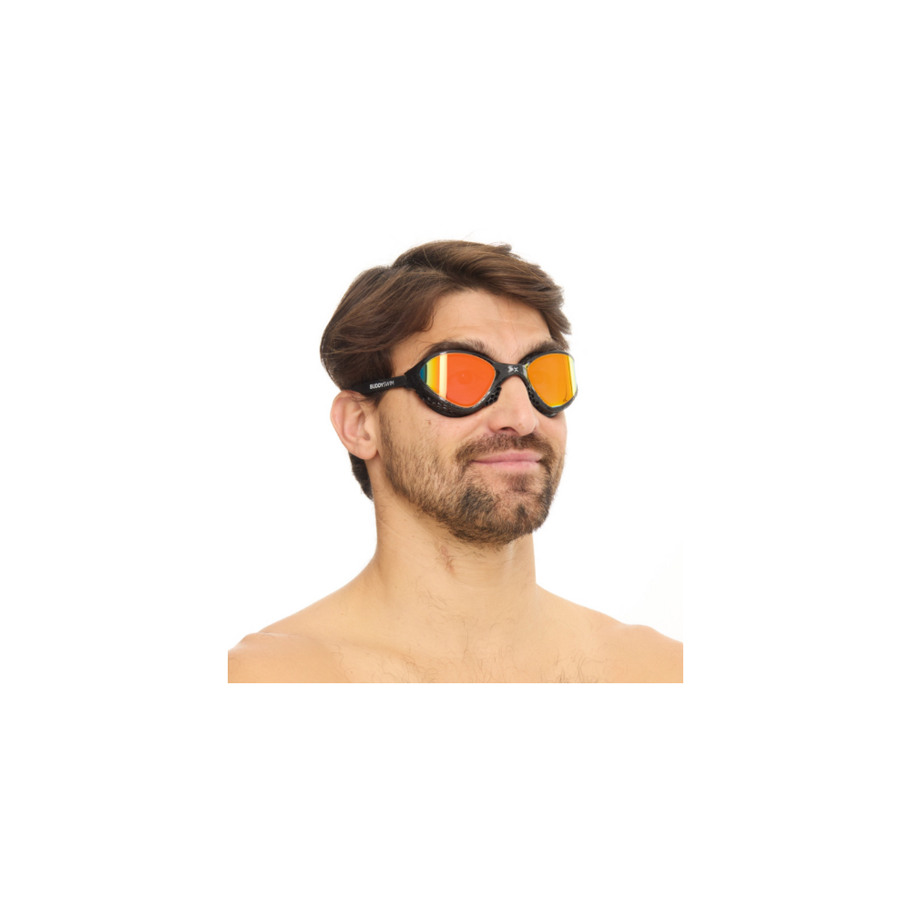 BuddySwim Okulary Do Pływania Open Water OzeanX Black/Orange Mirror