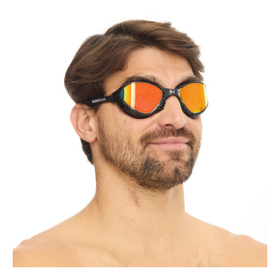 BuddySwim Okulary Do Pływania Open Water OzeanX Black/Orange Mirror