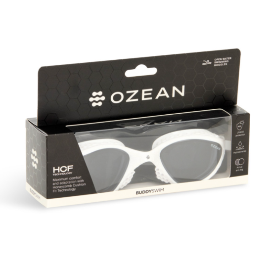 BuddySwim Okulary Do Pływania Open Water Ozean White/Smoke