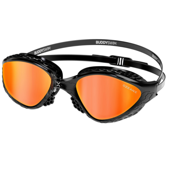 BuddySwim Okulary Do Pływania Open Water OzeanX Black/Orange Mirror
