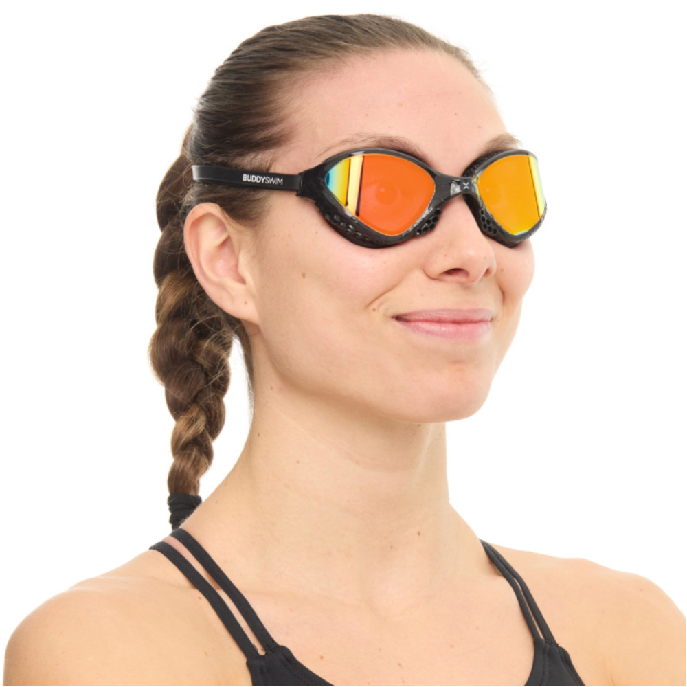 BuddySwim Okulary Do Pływania Open Water OzeanX Black/Orange Mirror