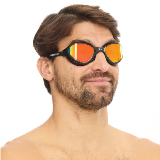 BuddySwim Okulary Do Pływania Open Water OzeanX Black/Orange Mirror