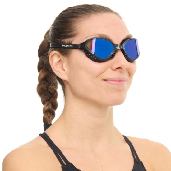 BuddySwim Okulary Do Pływania Open Water OzeanX Black/Blue Mirror