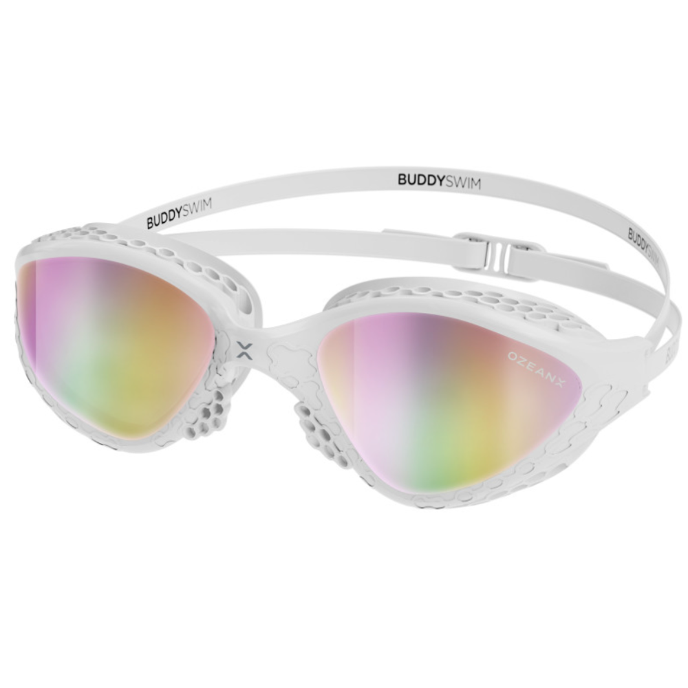 BuddySwim Okulary Do Pływania Open Water OzeanX White/Iridium Mirror BuddySwim Okulary Do Pływania Open Water OzeanX White/Iridium Mirror