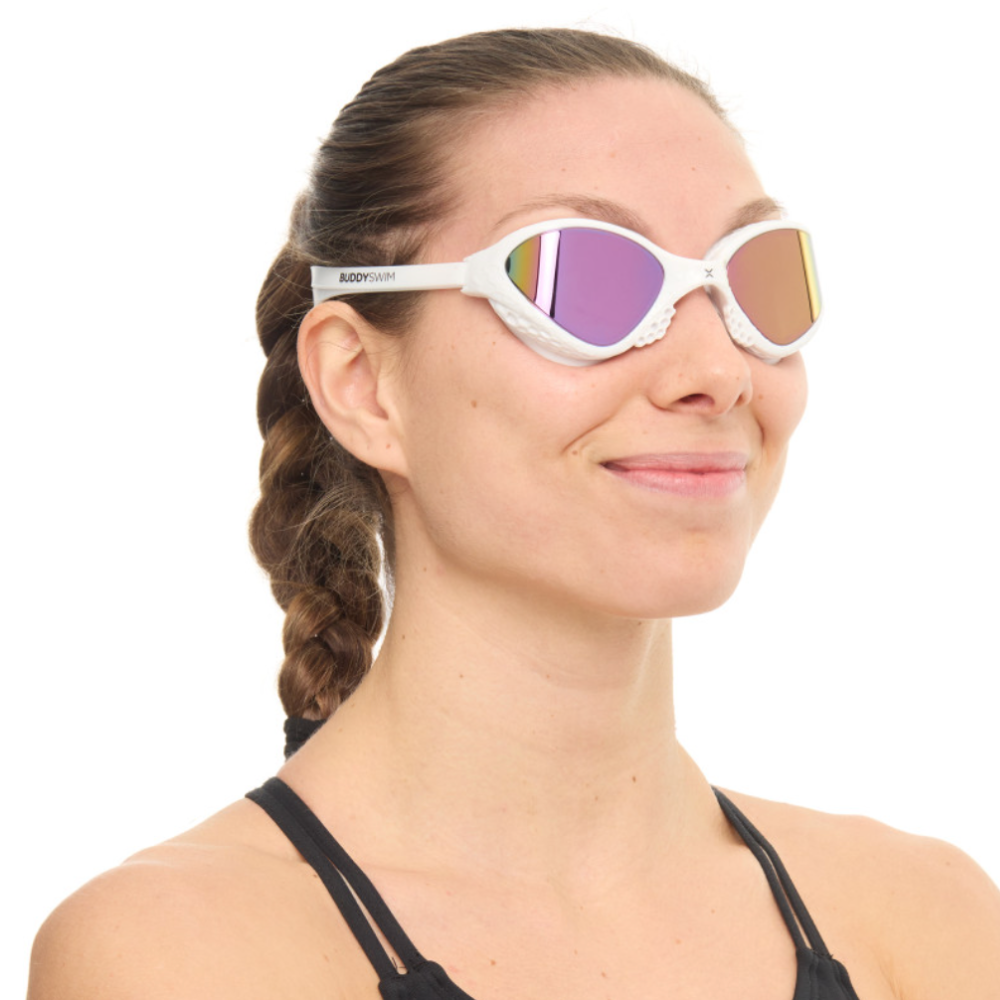 BuddySwim Okulary Do Pływania Open Water OzeanX White/Iridium Mirror