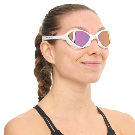 BuddySwim Okulary Do Pływania Open Water OzeanX White/Iridium Mirror