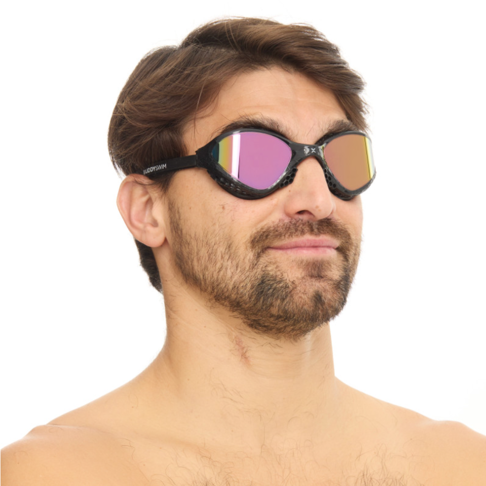 BuddySwim Okulary Do Pływania Open Water OzeanX Black/Iridium Mirror