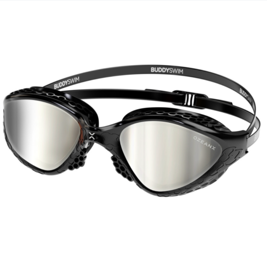 BuddySwim Okulary Do Pływania Open Water OzeanX Black/Silver Mirror