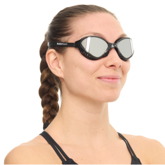BuddySwim Okulary Do Pływania Open Water OzeanX Black/Silver Mirror