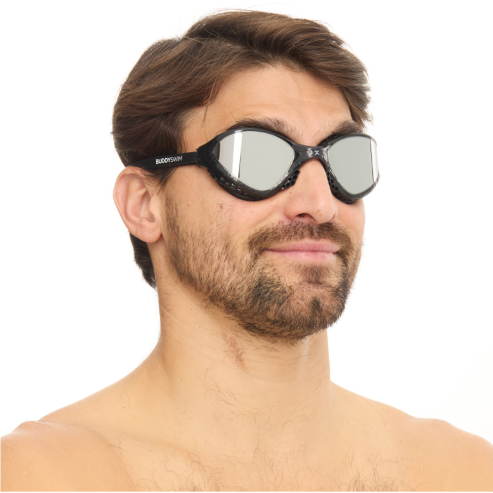 BuddySwim Okulary Do Pływania Open Water OzeanX Black/Silver Mirror