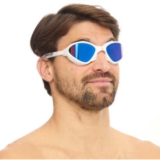 BuddySwim Okulary Do Pływania Open Water OzeanX White/Blue Mirror