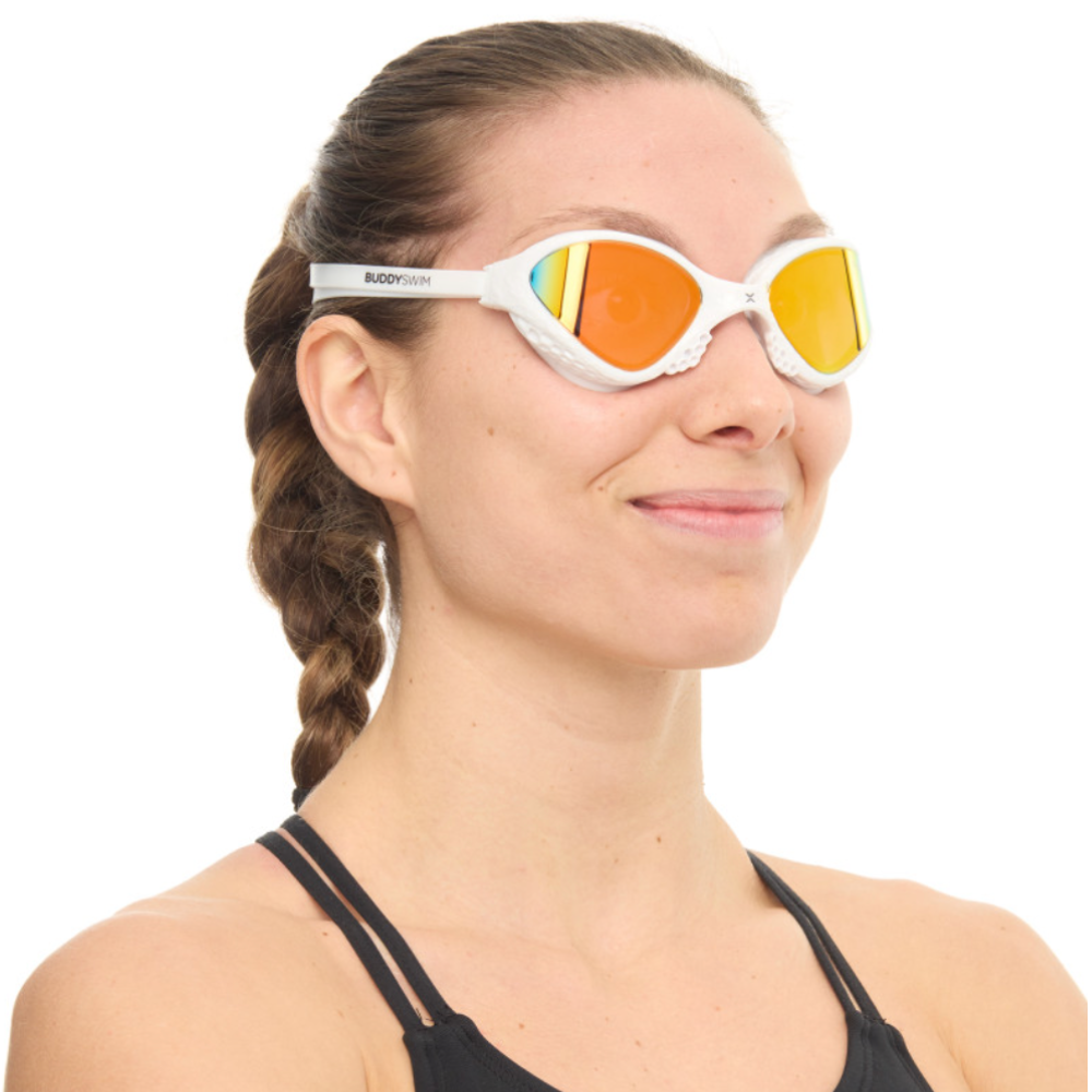 BuddySwim Okulary Do Pływania Open Water OzeanX White/Orange Mirror
