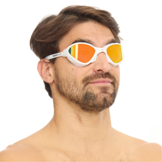 BuddySwim Okulary Do Pływania Open Water OzeanX White/Orange Mirror