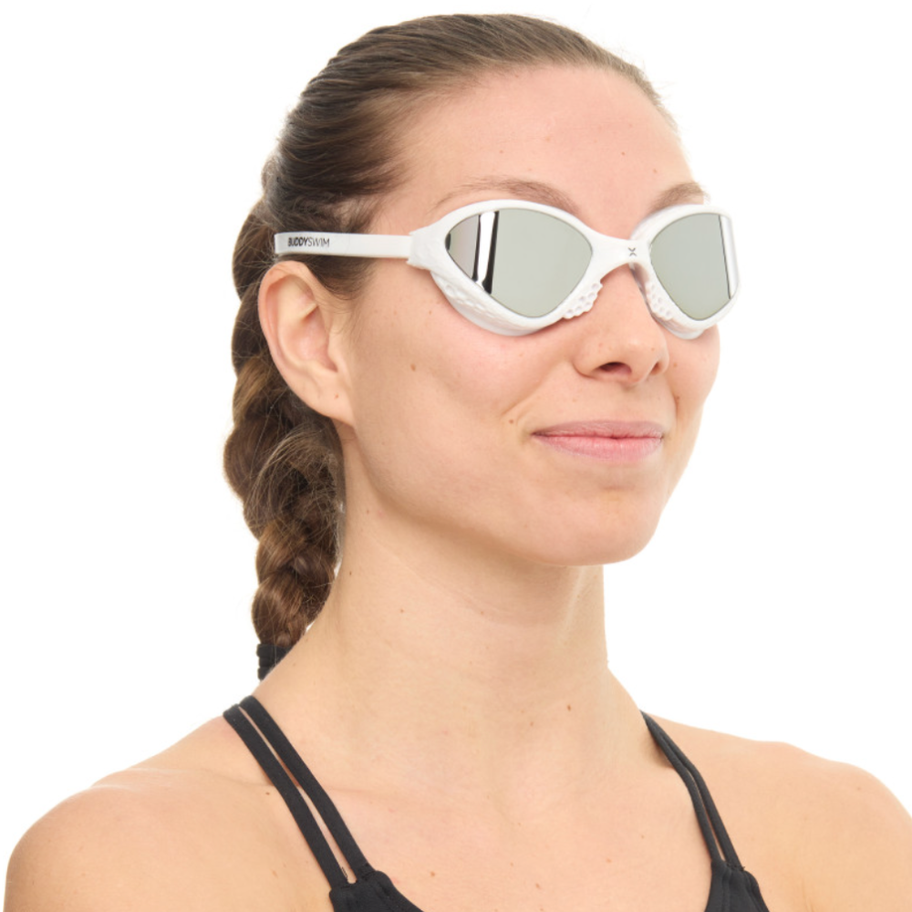 BuddySwim Okulary Do Pływania Open Water OzeanX White/Silver Mirror