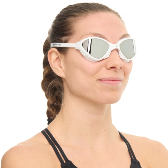 BuddySwim Okulary Do Pływania Open Water OzeanX White/Silver Mirror