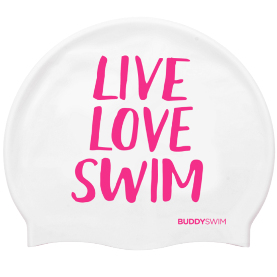 BuddySwim Czepek silikonowy LLS White/ Pink