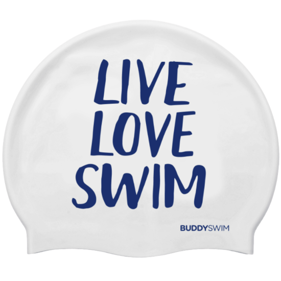 BuddySwim Czepek silikonowy LLS White/ Blue