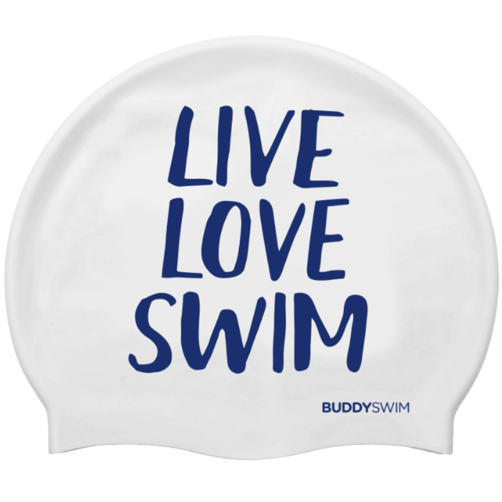 BuddySwim Czepek silikonowy LLS White/ Blue BuddySwim Czepek silikonowy LLS White/ Blue