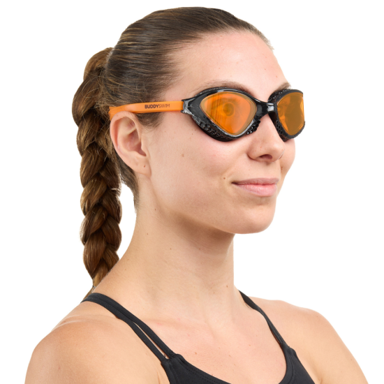 BuddySwim Okulary Do Pływania Open Water Ozean Black-Orange/Orange