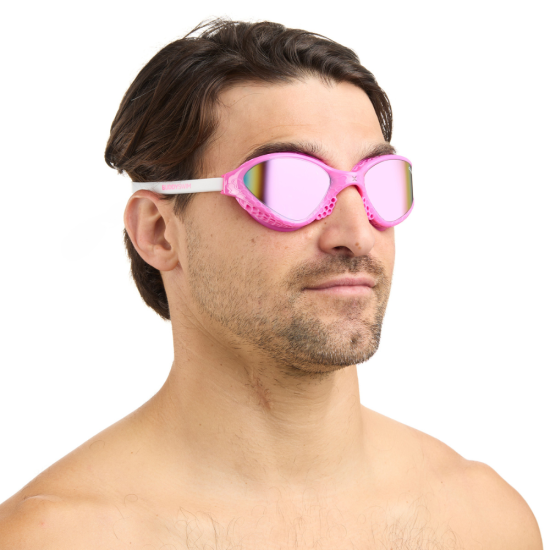 BuddySwim Okulary Do Pływania Open Water OzeanX Pink-White/Iridium Mirror