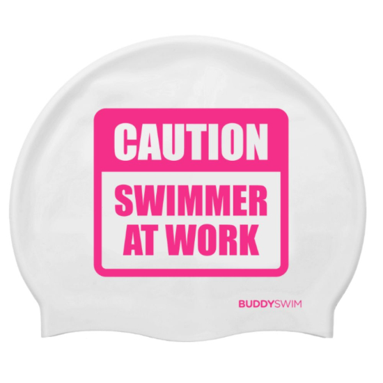 BuddySwim Czepek silikonowy CSW Biały/ Różowy