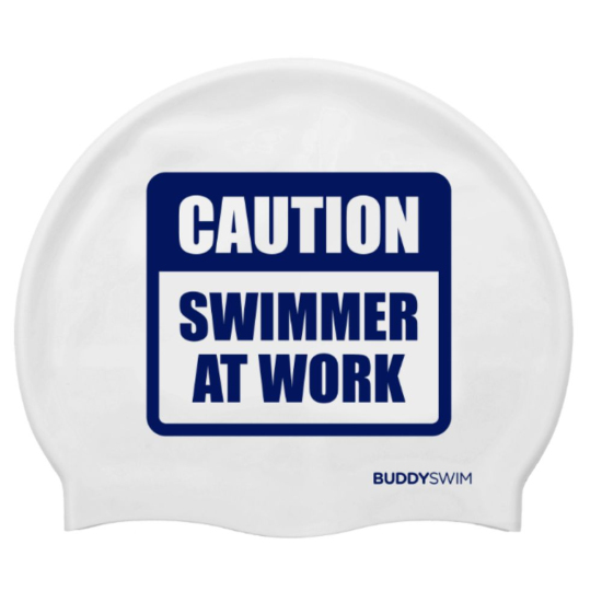 BuddySwim Czepek silikonowy CSW Biały/ Niebieski