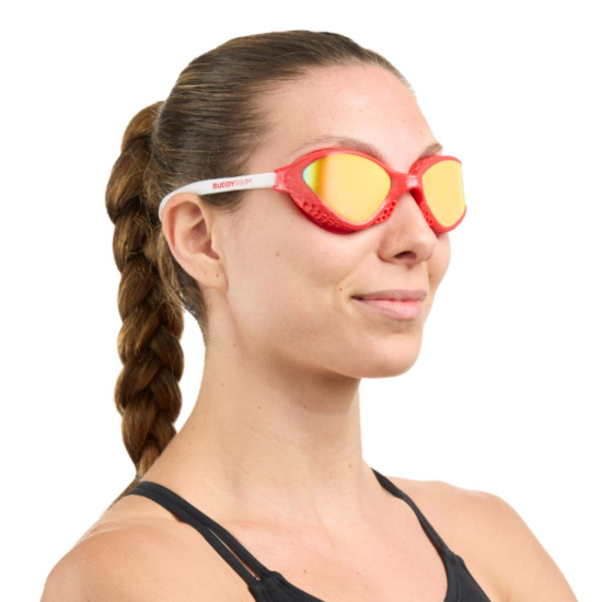 BuddySwim Okulary Do Pływania Open Water OzeanX Red-White/Orange Mirror
