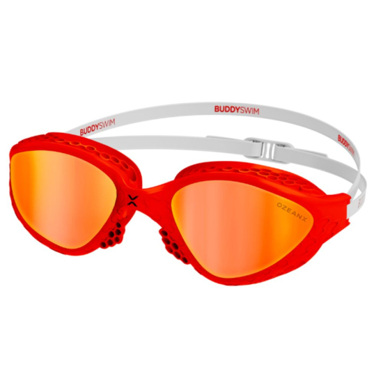 BuddySwim Okulary Do Pływania Open Water OzeanX Red-White/Orange Mirror