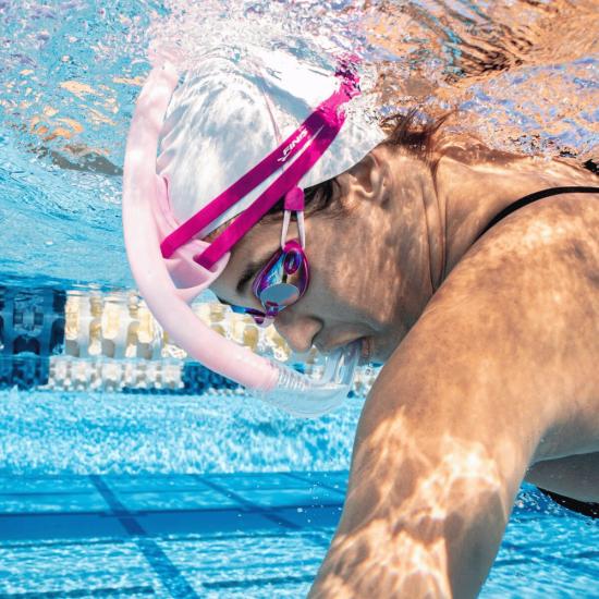 Zestaw pływacki FINIS Pink – płetwy, rurka, okularki i czepek